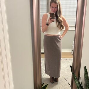 Knit Brown Maxi Skirt